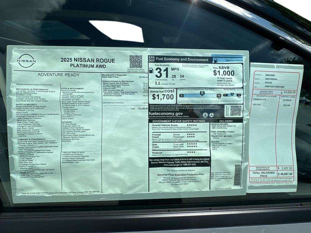 new 2025 Nissan Rogue car, priced at $41,935