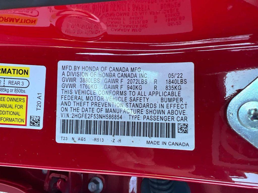 used 2022 Honda Civic car, priced at $19,999