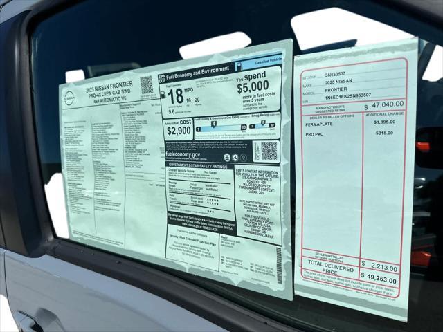 new 2025 Nissan Frontier car, priced at $47,040