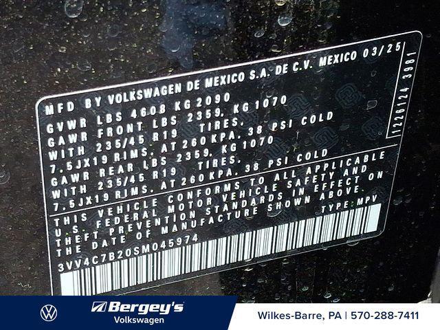 new 2025 Volkswagen Taos car, priced at $32,413