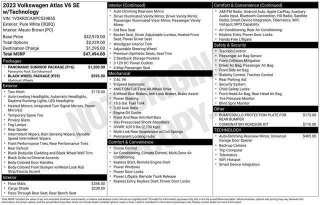 used 2023 Volkswagen Atlas car, priced at $28,495