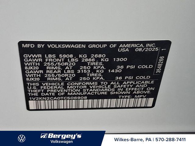 new 2026 Volkswagen Atlas car, priced at $46,995