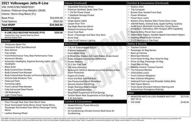 used 2021 Volkswagen Jetta car, priced at $19,595