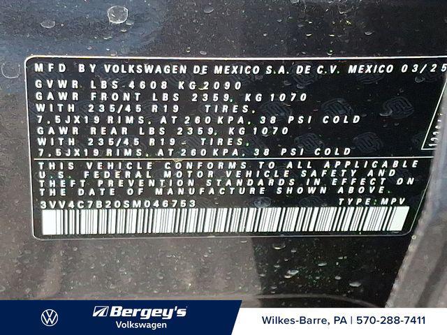 new 2025 Volkswagen Taos car, priced at $32,413