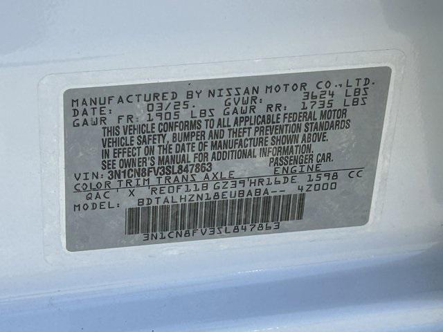 new 2025 Nissan Versa car, priced at $23,156
