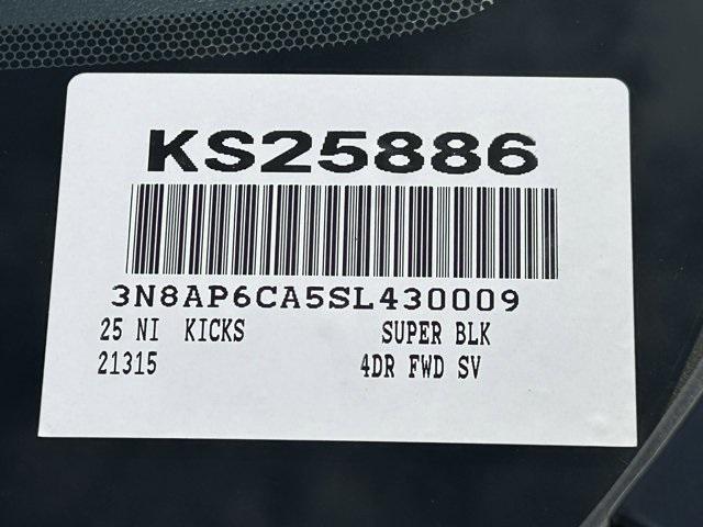new 2025 Nissan Kicks car, priced at $24,538