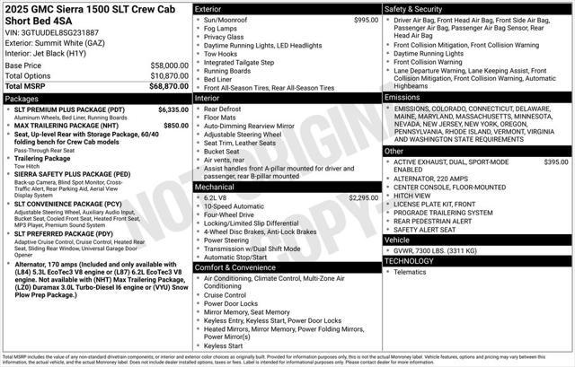new 2025 GMC Sierra 1500 car, priced at $67,115
