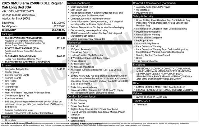 new 2025 GMC Sierra 2500 car, priced at $55,230