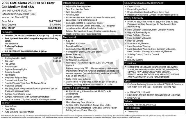 new 2025 GMC Sierra 2500 car, priced at $67,235