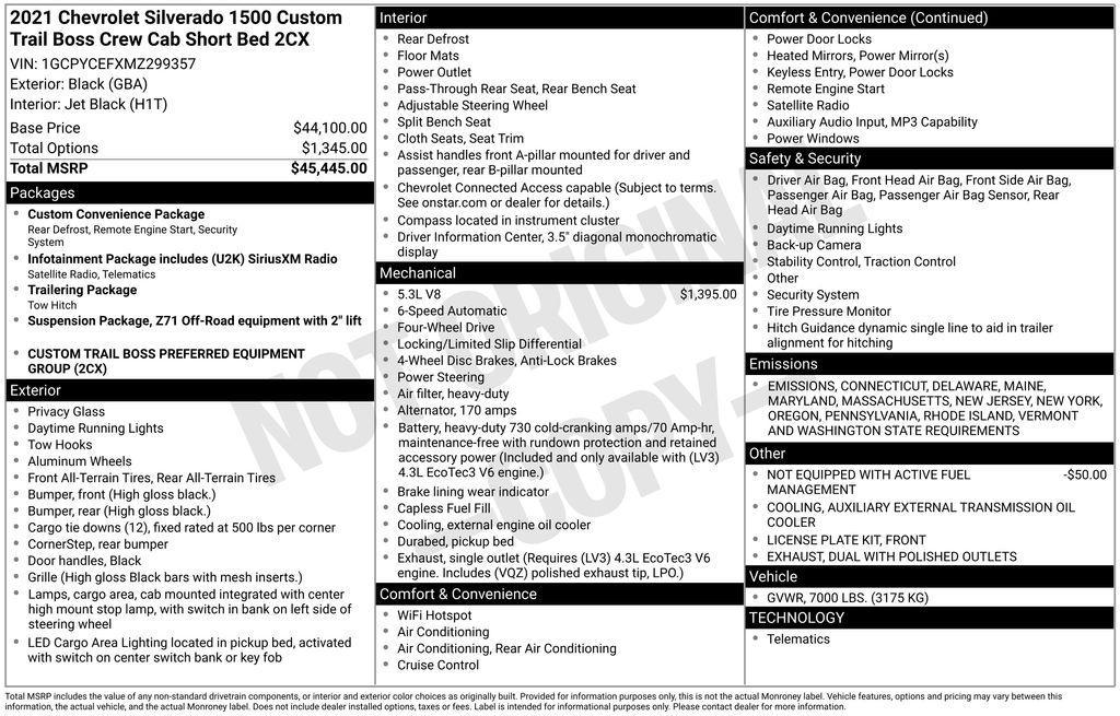 used 2021 Chevrolet Silverado 1500 car, priced at $37,999