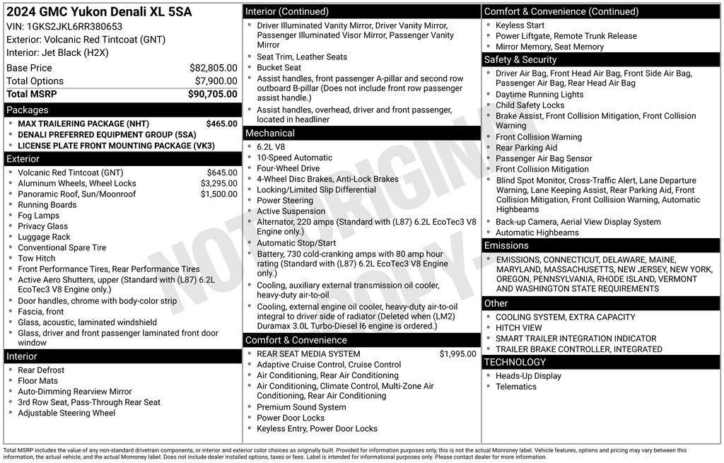 new 2024 GMC Yukon XL car, priced at $88,700