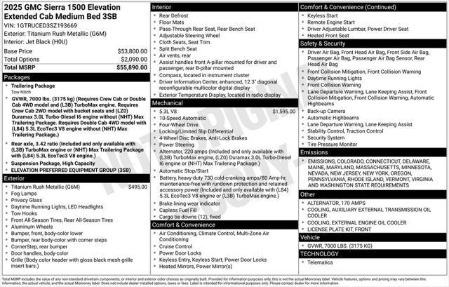 new 2025 GMC Sierra 1500 car, priced at $54,135