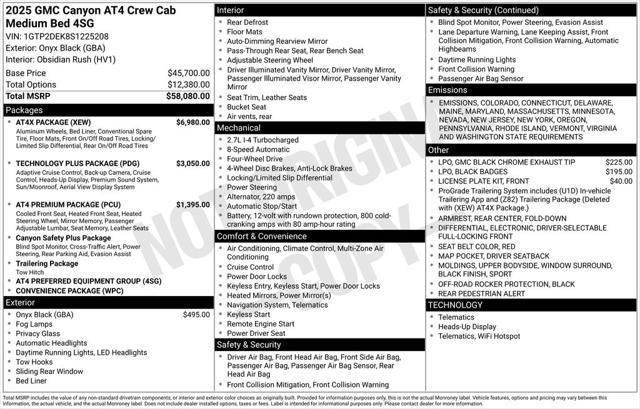new 2025 GMC Canyon car, priced at $57,985