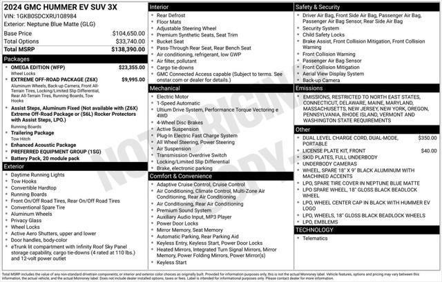 new 2024 GMC HUMMER EV SUV car, priced at $137,645