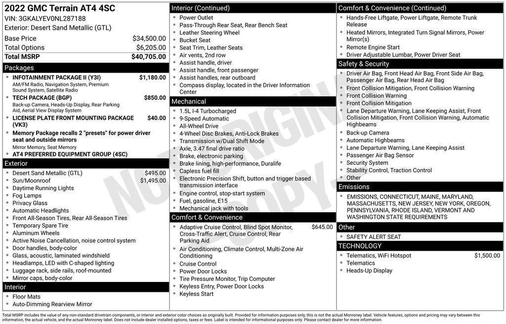 used 2022 GMC Terrain car