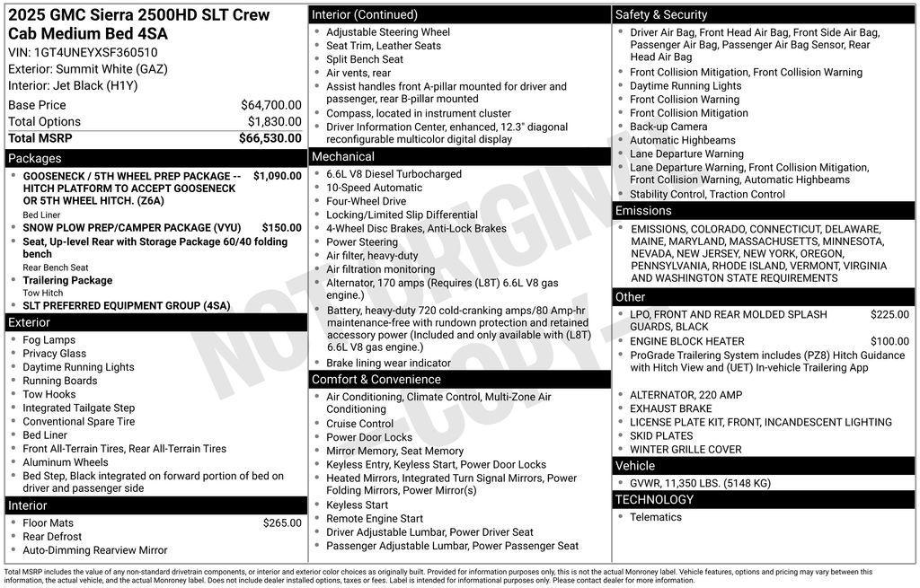 new 2025 GMC Sierra 2500 car, priced at $76,615