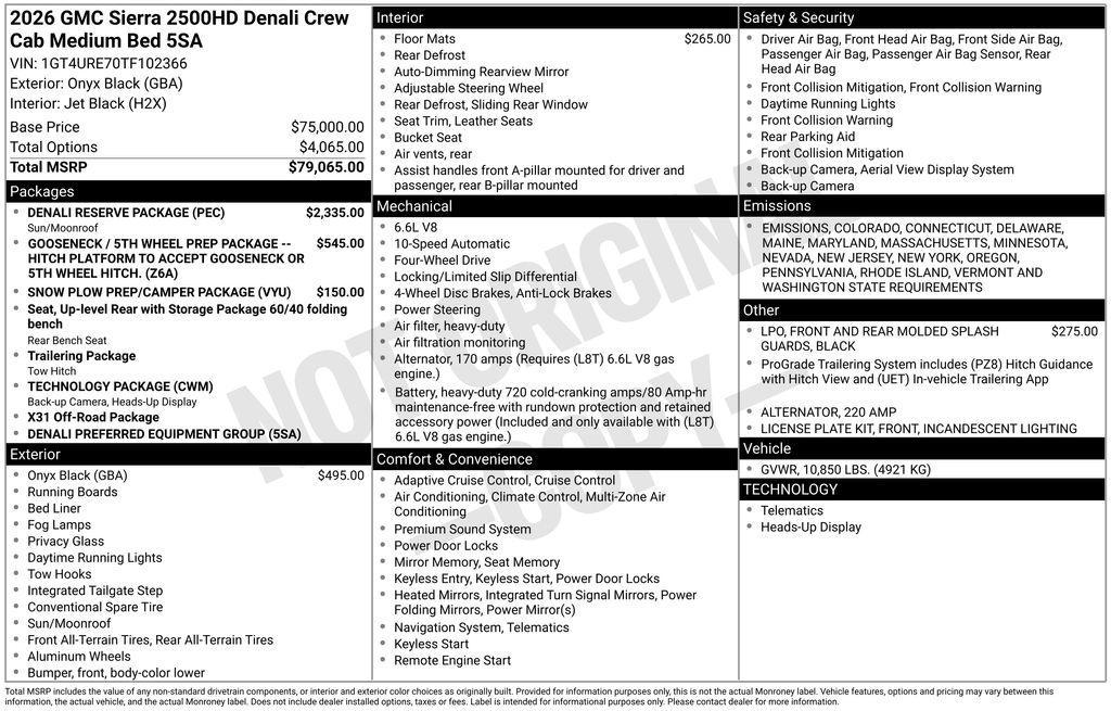 new 2026 GMC Sierra 2500 car, priced at $79,660