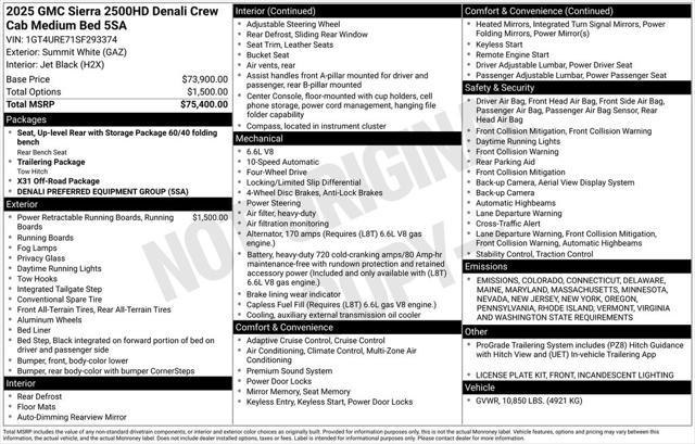 new 2025 GMC Sierra 2500 car, priced at $75,595