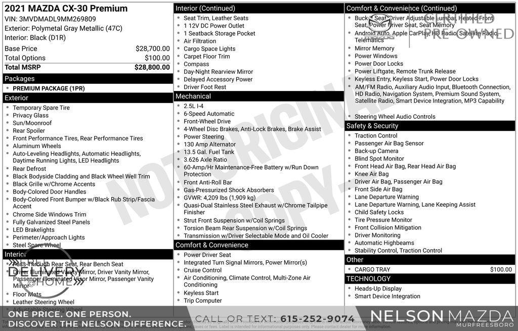 used 2021 Mazda CX-30 car, priced at $22,990