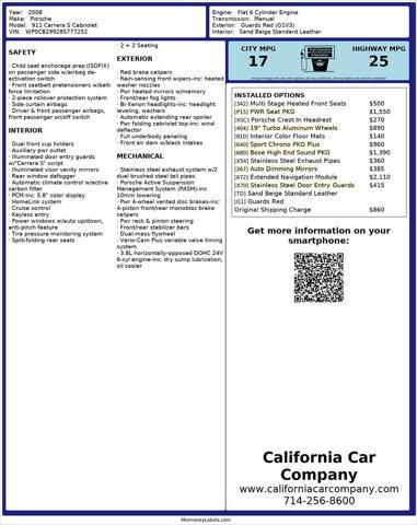 used 2008 Porsche 911 car