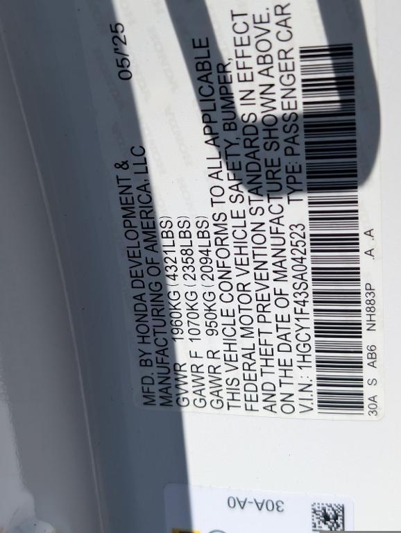 new 2025 Honda Accord car, priced at $32,165