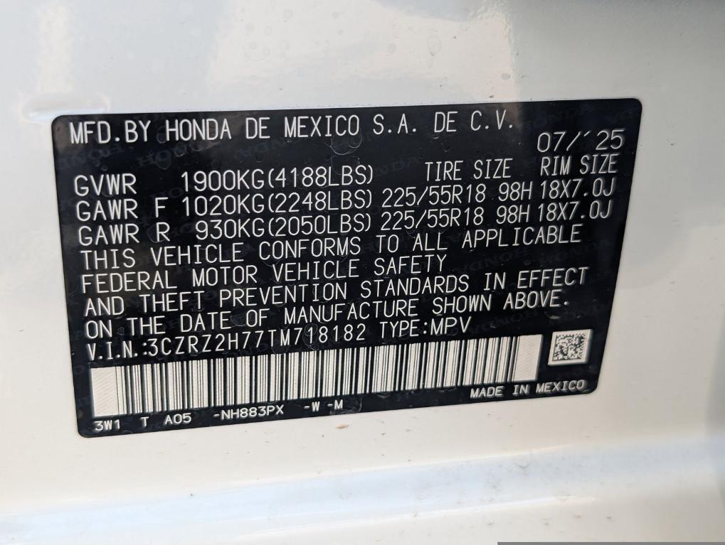 new 2026 Honda HR-V car, priced at $33,400