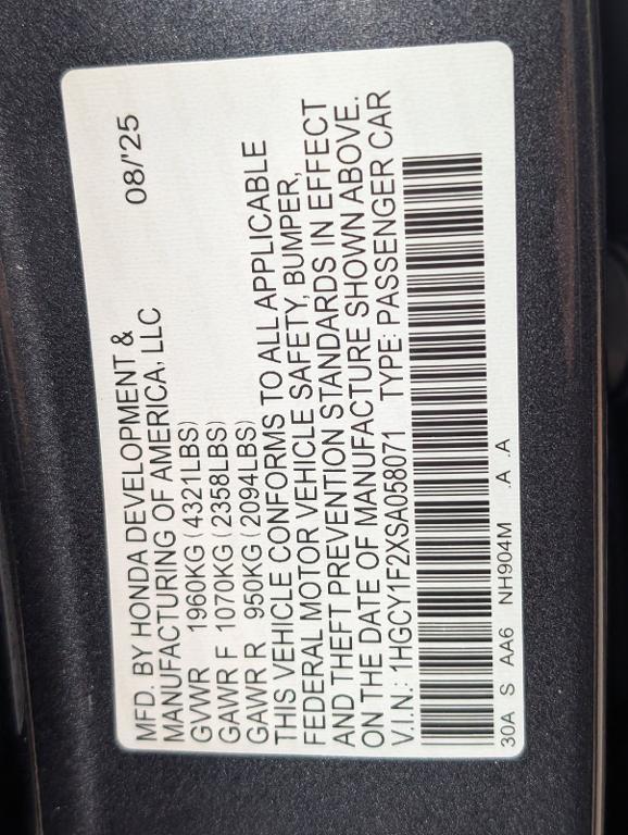 new 2025 Honda Accord car, priced at $29,445