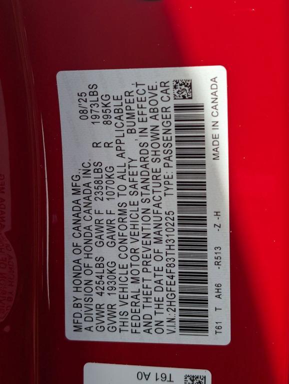 new 2026 Honda Civic Hybrid car, priced at $30,490