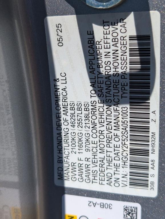 new 2025 Honda Accord Hybrid car, priced at $34,805