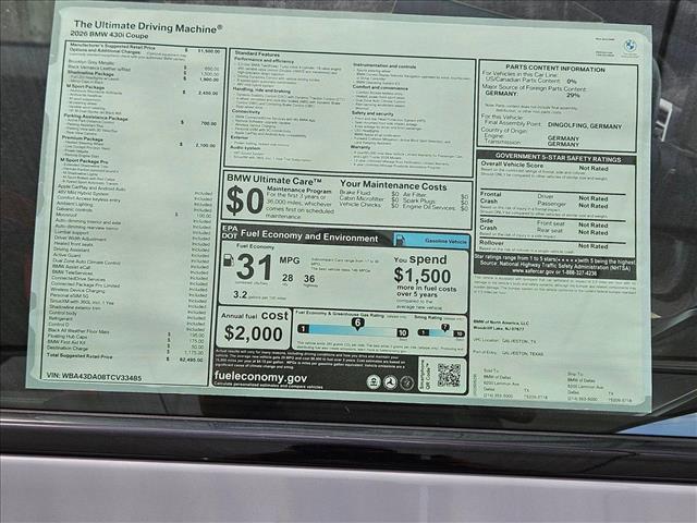 new 2026 BMW 430 car, priced at $62,495