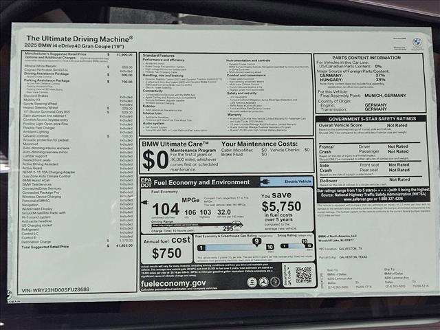 new 2025 BMW i4 Gran Coupe car, priced at $61,825