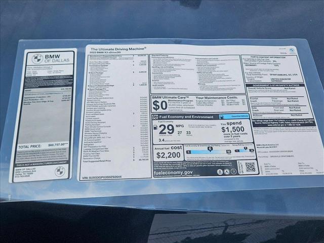 new 2025 BMW X3 car, priced at $58,760