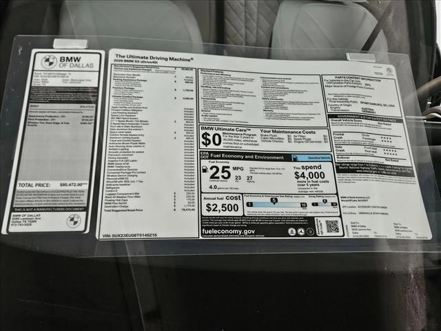 new 2026 BMW X5 car, priced at $78,475