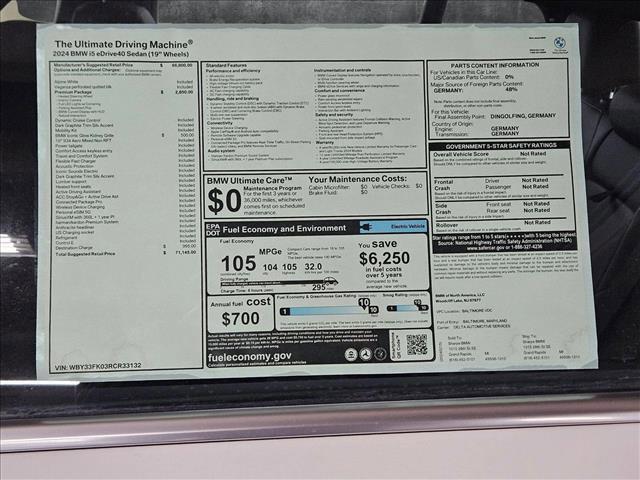 new 2024 BMW i5 car, priced at $71,145