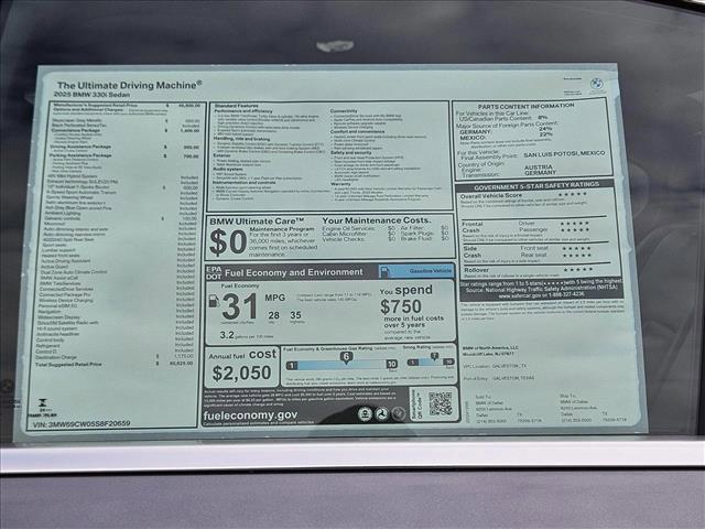 used 2025 BMW 330 car, priced at $50,625
