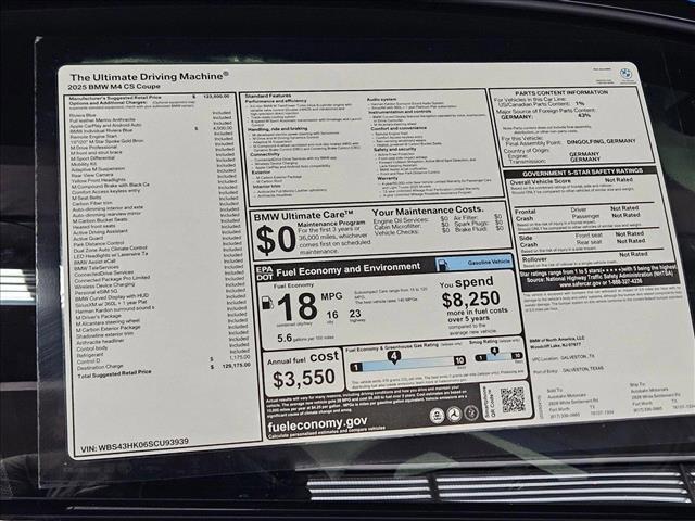 new 2025 BMW M4 car, priced at $129,175