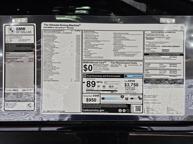 new 2026 BMW iX car, priced at $78,125