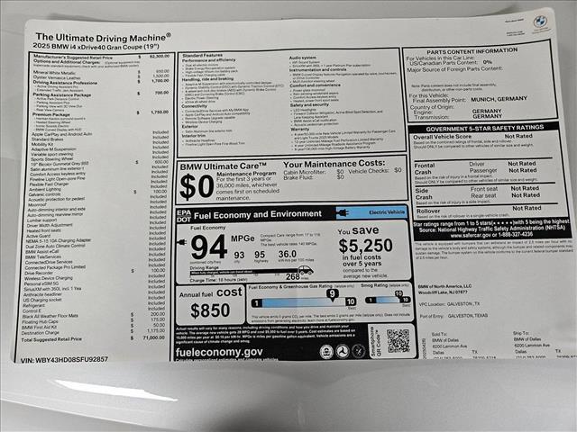 new 2025 BMW i4 Gran Coupe car, priced at $71,000