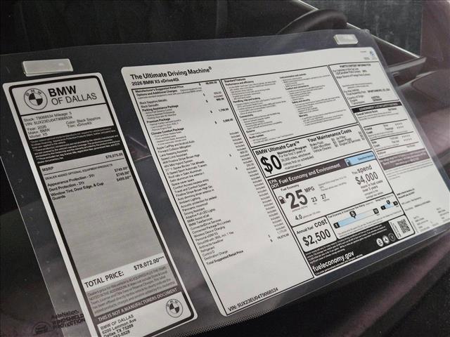 new 2026 BMW X5 car, priced at $76,075