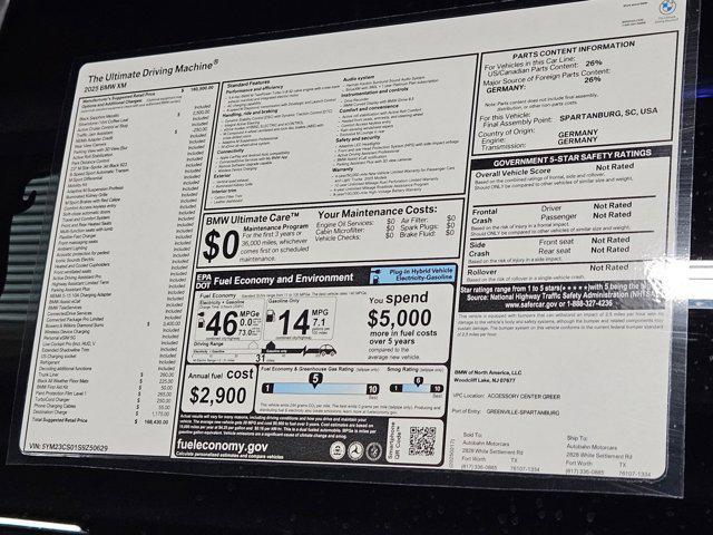 new 2025 BMW XM car, priced at $168,430