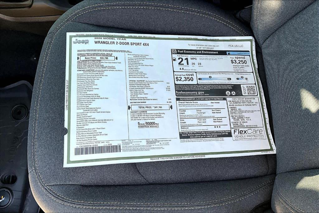 new 2026 Jeep Wrangler car, priced at $35,265