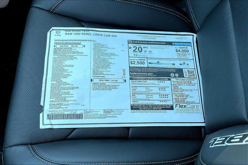 new 2026 Ram 1500 car, priced at $62,585