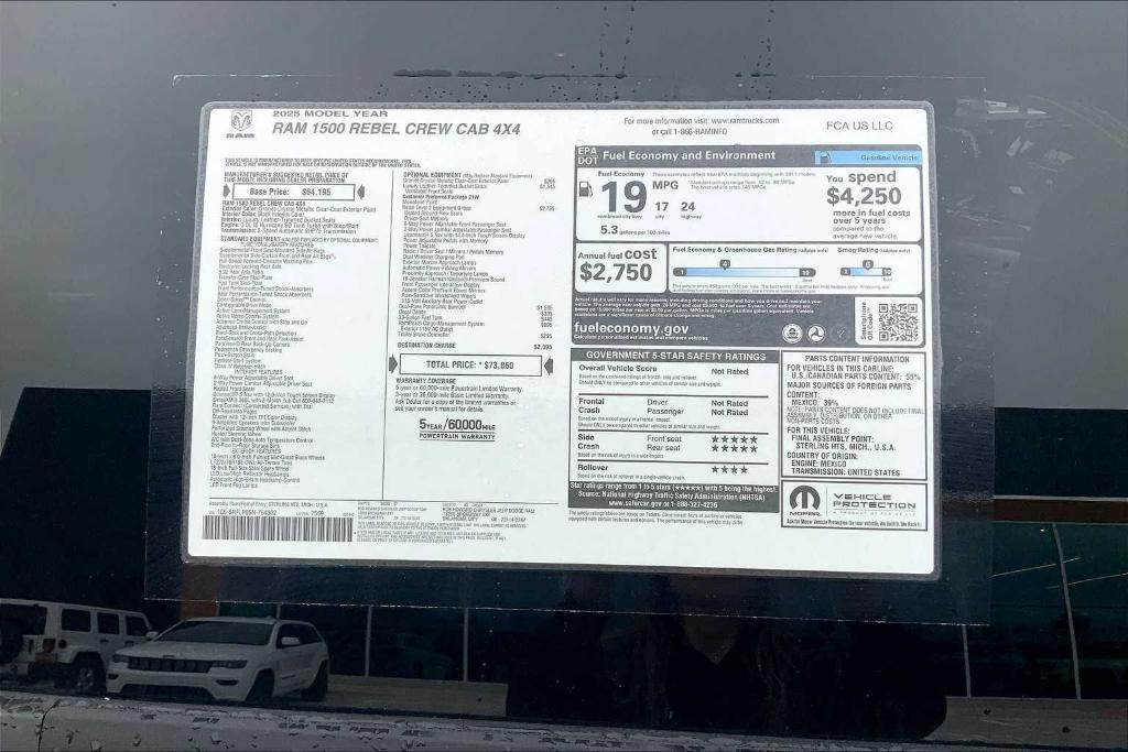 new 2025 Ram 1500 car, priced at $61,184