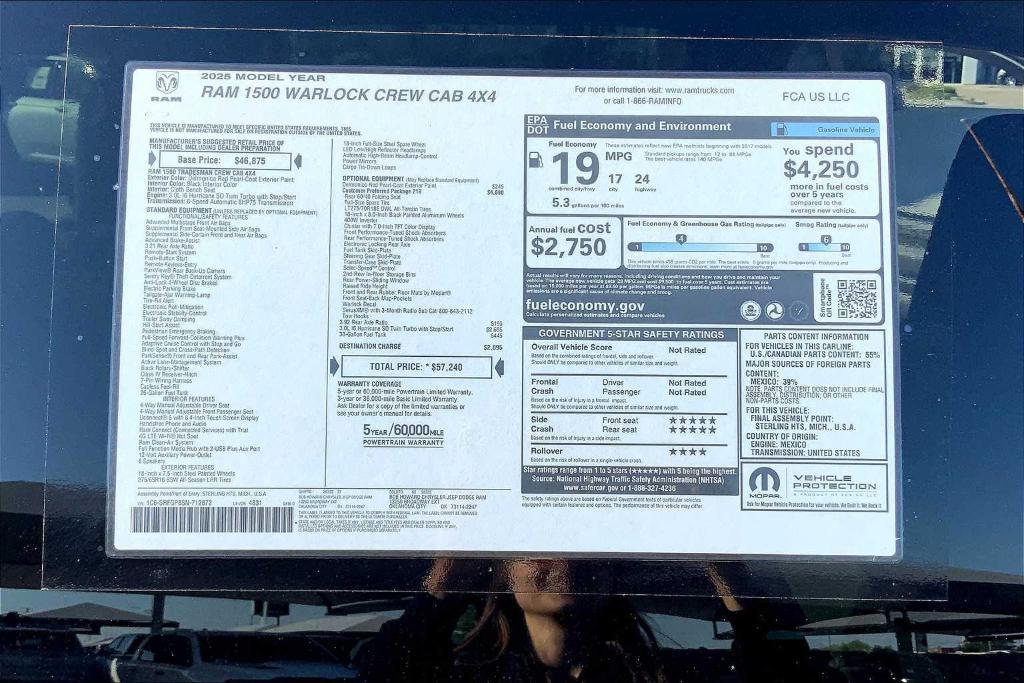 new 2025 Ram 1500 car, priced at $45,610