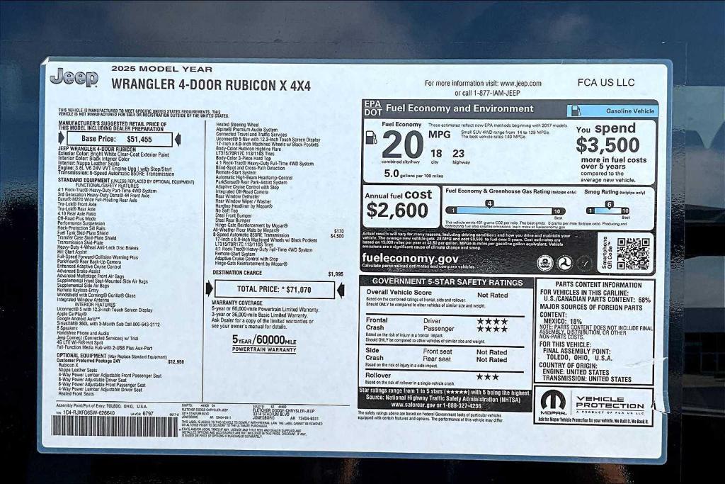 new 2025 Jeep Wrangler car, priced at $68,346
