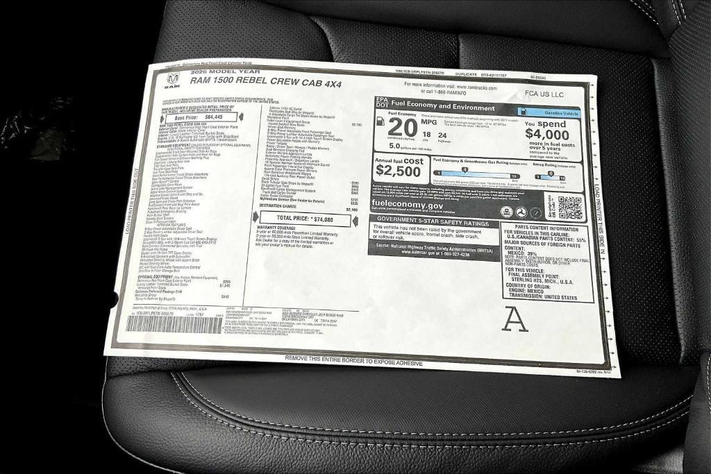 new 2026 Ram 1500 car, priced at $63,380