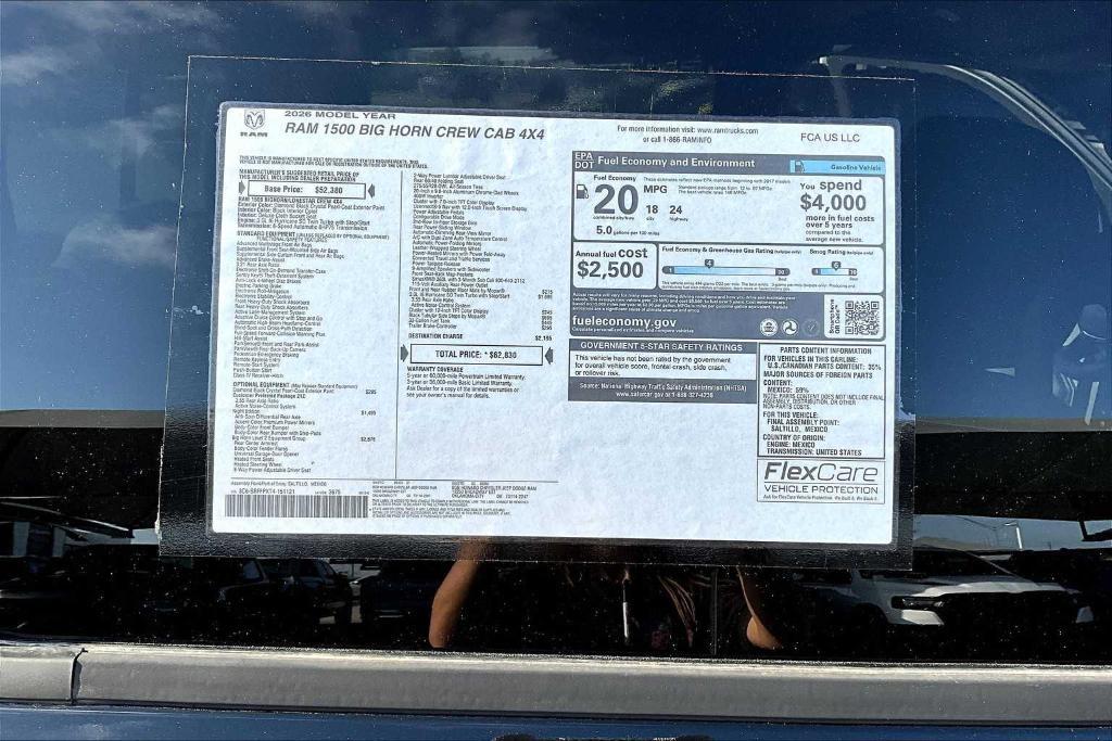 new 2026 Ram 1500 car, priced at $51,088