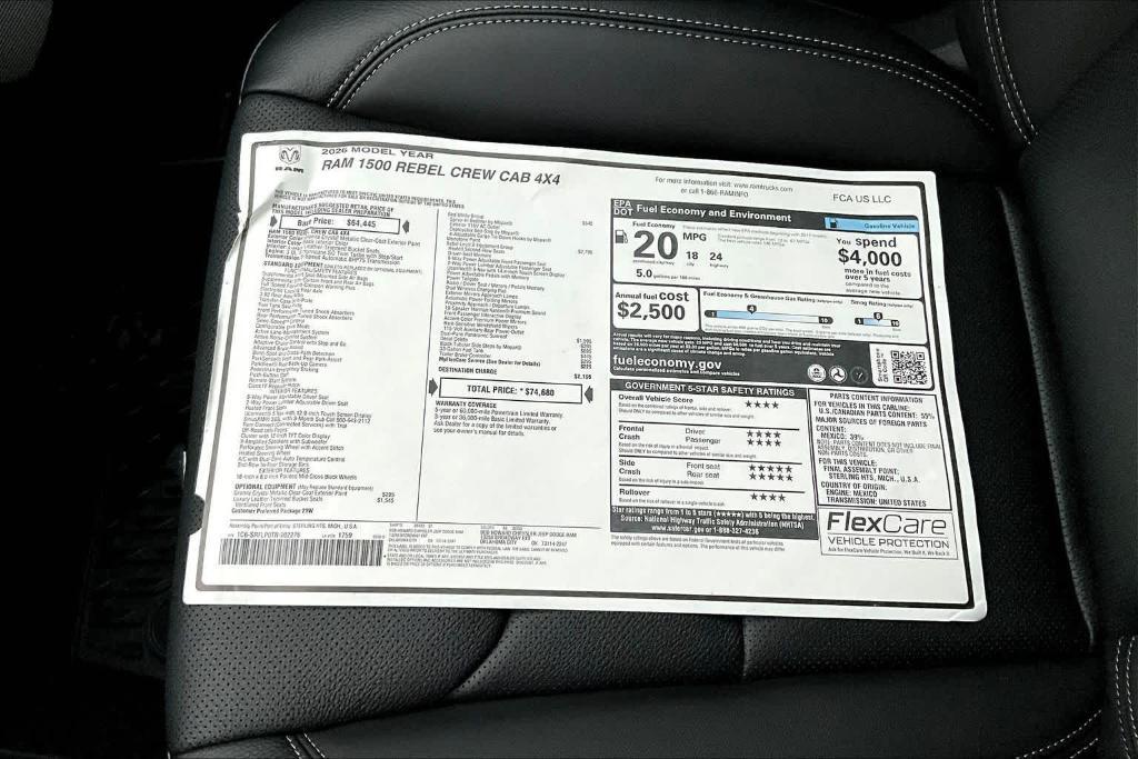 new 2026 Ram 1500 car, priced at $62,557