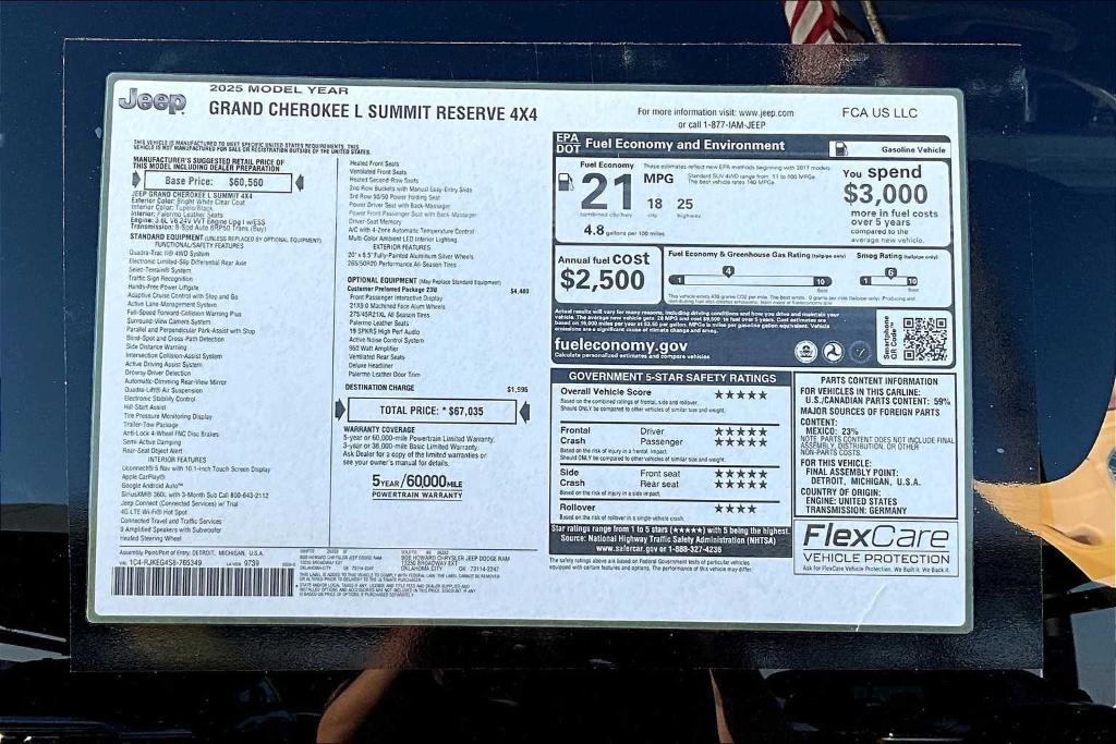 new 2025 Jeep Grand Cherokee L car, priced at $57,799