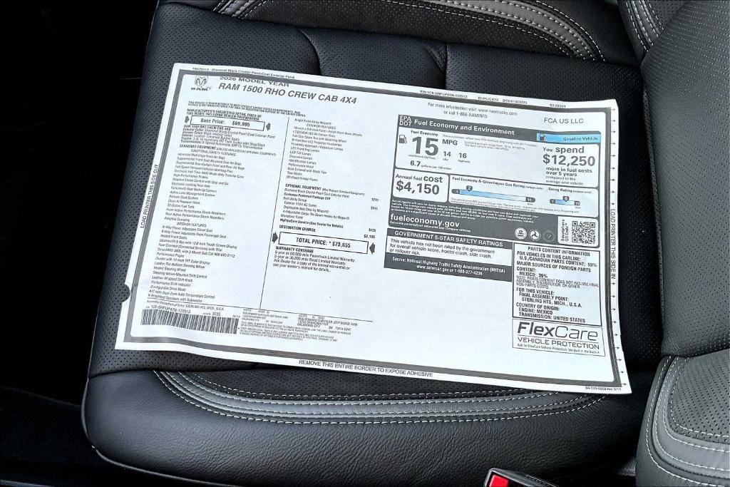 new 2026 Ram 1500 car, priced at $70,655